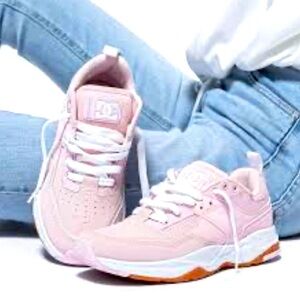 DC Pink Sneakers with Gum Sole and Mesh Upper